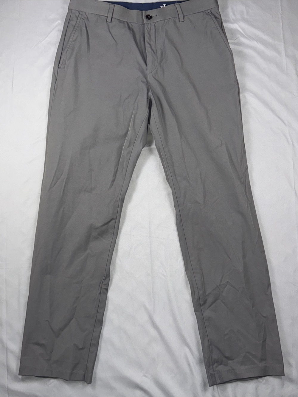 Lauren Ralph Lauren Pants Mens 34x30 Gray Microfiber Chino Regular Fit Casual